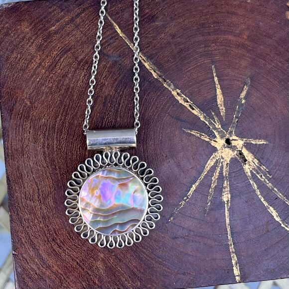 Vintage Abalone Pendant by Mark Wasserman Samara Jewelry - Picture 1 of 7